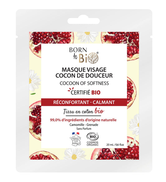 Masque visage Cocon de Douceur en coton - Certifié Bio