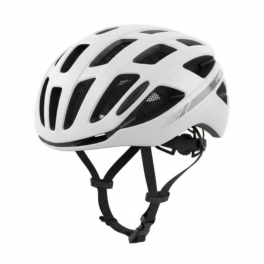 Casque de vélo route aération renforcée blanc