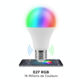 Ampoule connectée E27 RGB+CCT 16 millions de couleurs