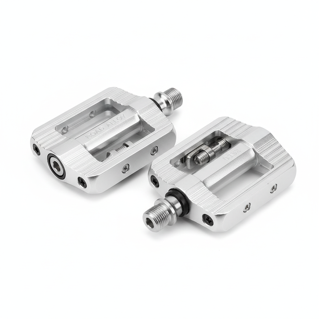 Pédales vélo route aluminium antidérapantes
