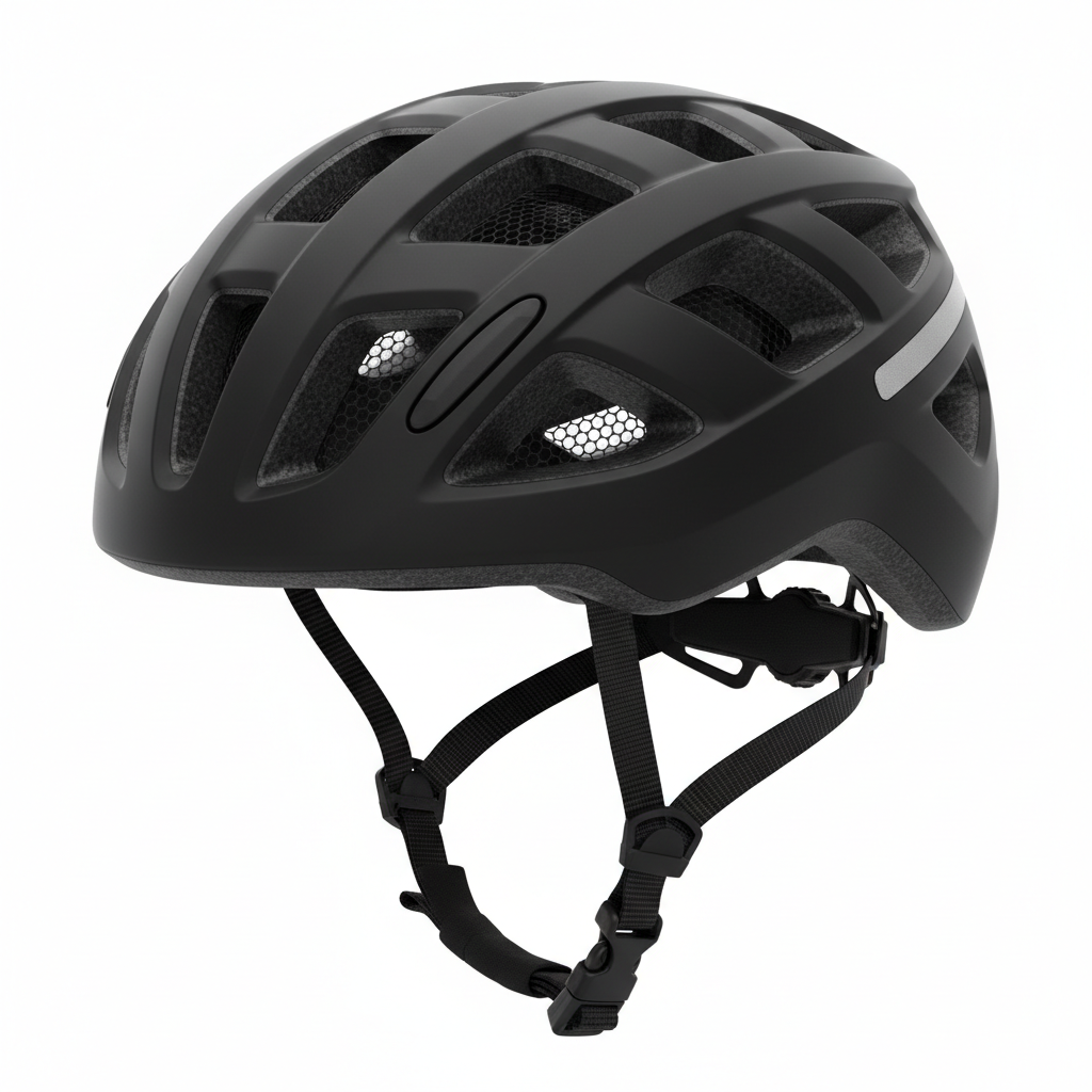 Casque de vélo urbain réglable noir mat