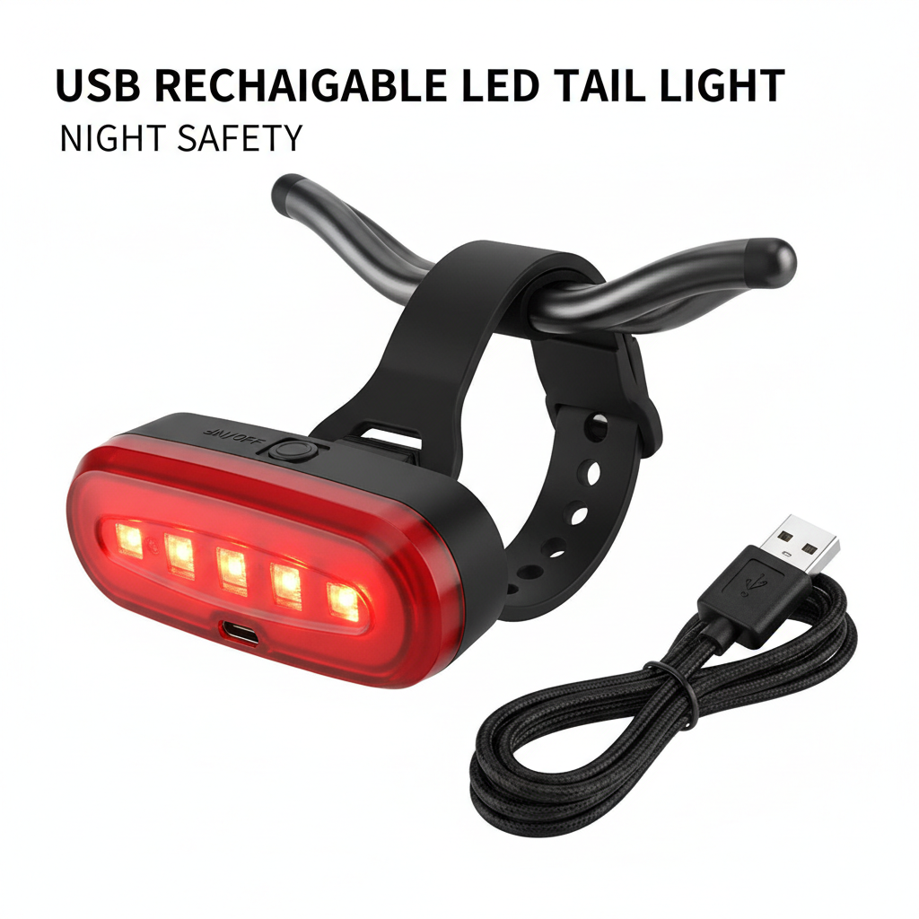 Feu arrière LED rechargeable USB pour vélo et trottinette
