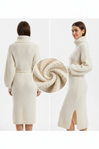 Robe Pull Femme Col Roulé – Maille Douce Hiver