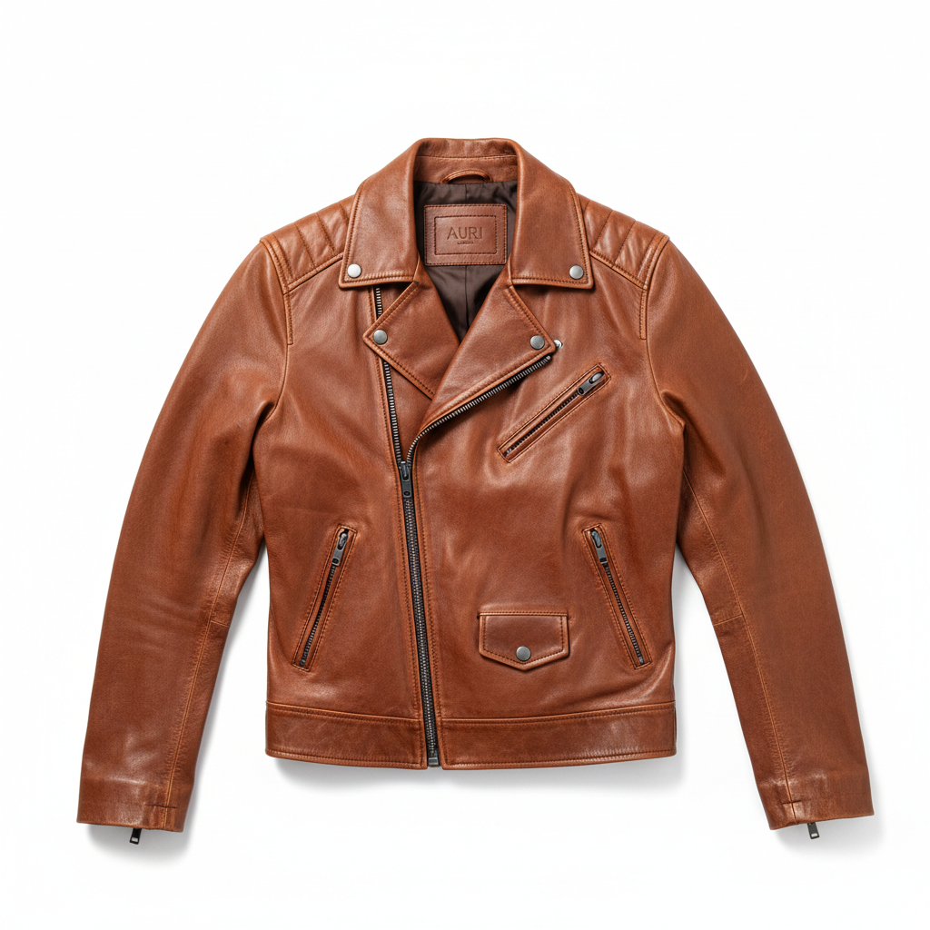 Veste Cuir Cognac